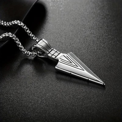 JS Enterprises Men And Women Arrow Shape Pendant/Locket, Daily wear, Partywear, Biker Locket Silver Stainless Steel Pendant