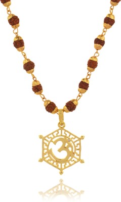 Vogue21 OM PENDANT WITH RUDRAKSHA CHAIN Gold-plated Brass Pendant
