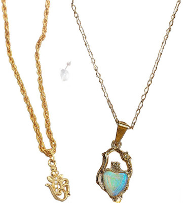 HEM RUPA Exquisite Locket and Chain Designs for Men, Boys, Women and Girls Gold-plated Brass, Metal Locket Set