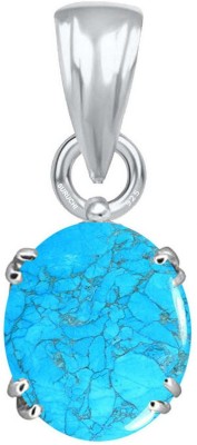 Suruchi Gems & Jewels Turquoise/Firoza 4.25 Ratti or 4 Ct Gemstone for Men & Women bis Hallmark 925 Stone Pendant