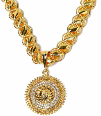 Sipradh Suryanarayan Round Diamond & koyali chain Gold-plated Diamond Alloy Pendant Set