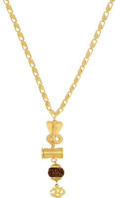 Charms Naagdev Inspired Panch Mukhi Rudraksh Gold-plated Alloy Locket Set