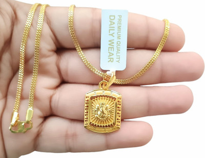 SAPNAPALACE Lord ganapti pendant with chain Gold-plated Brass Pendant