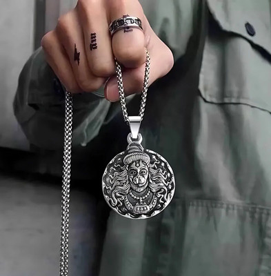 Diivine Hindu Divine Lord Hanuman Pendant Necklace - Intricate Silver Design Alloy Pendant
