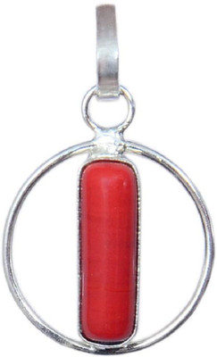Takshila Gems Natural Red Coral Pendant 7.25 Ratti / 6.52 Carat Lab Certified Moonga Locket Coral Stone Locket