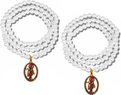 Utkarsh Set Of 2 Lord Shri Radha Krishna With Basuri Pendant Locket With Moti/Beads Mala Gold-plated Stainless Steel Locket Set