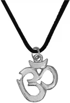 Shiv Hari Shiv Hari Om Lord Shiva Symbol Locket With Black Thread Metal Pendant Set Silver Stainless Steel Pendant Set