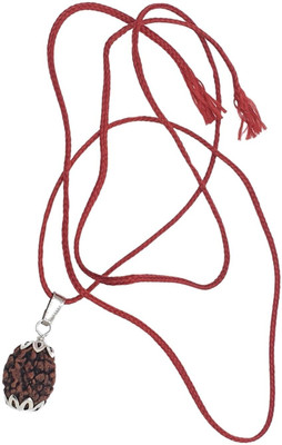 Fine Creation 3 Mukhi Rudraksha three Faced teenr Nepali Rudraksh pendant Original & Certified Silver Beads Brass Pendant