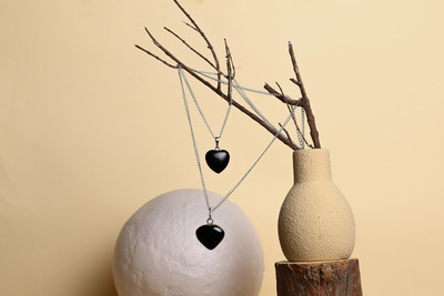 Zenn Aura Black Tourmaline Heart Pendant | Heart of Protection Crystal Pendant