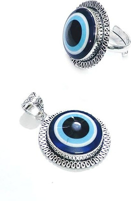 AIR9999 Evil Eye Protection Charm Big Size Pendant And Ring Set Crystal Crystal