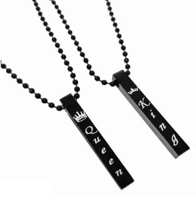 ruby collection Metal Fancy & Stylish 3D Vertical Bar Locket Pendant Chain Titanium Stainless Steel Pendant