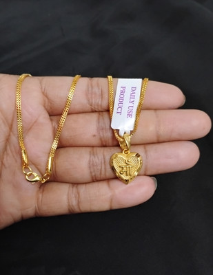 Sonutrade Maa mother pendant locket with box chain 2 line micro gold plated daily wear Gold-plated Brass Pendant Set