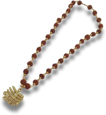 HAPPY CREATION Most Demanded Lord Mahadev Dotted Locket Pendant With Mala Gold-plated Brass Locket
