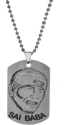 AFH Om Sai Ram Shirdi Sai Face stainless Steel Pendant Necklace Chain For Men,Women Stainless Steel Pendant