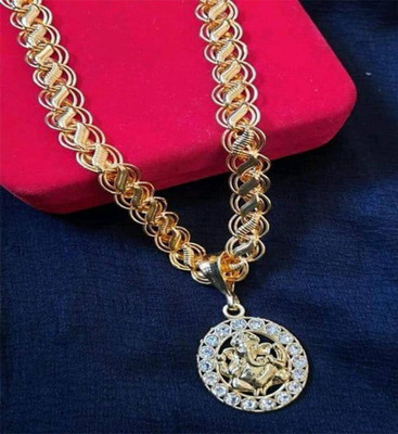 Pihoo Enterprise Ganesh - 011 Gold-plated Diamond Alloy Pendant