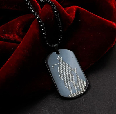 Teeragaj Hanuman Chalisa Black Silver Alloy Locket , Gadhadhari Hanuman Locket Set Rhodium, Silver Alloy, Stainless Steel Pendant