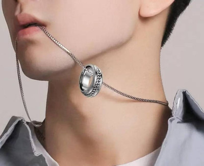 m a enterprises F 374_JSE-SY-SPINNER Silver Stone Pendant Set