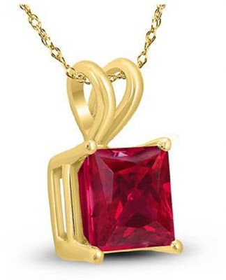 Gemzonite Ruby Pendant with Natural Manik Stone Astrological & Lab Certified Gold-plated Ruby Stone Locket Set
