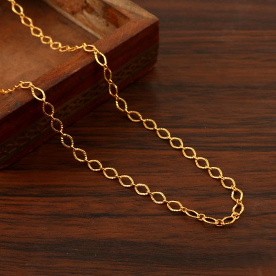 Jewar Mandi Jewar Mandi Link Chain Gold Plated Daily Use Design Stylish Long Use Jewelry Gold-plated Plated Brass Chain