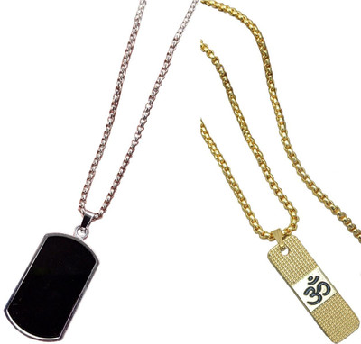 HEM RUPA Exquisite Locket and Chain Designs for Men, Boys, Women and Girls Gold-plated Metal, Stainless Steel Locket Set