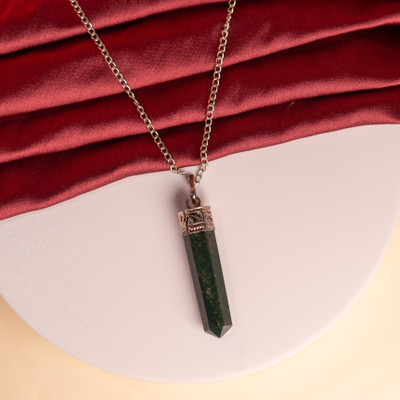 Zenn Aura Bloodstone Pencil Pendant | Vitality Focus Point Crystal Pendant