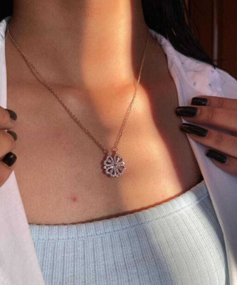 Mahimajewles Women Pendant Locket Sterling Silver Diamond Metal Pendant