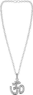 PLACIDO Pendant Locket Stylish, Fancy Silver Cubic Zirconia Stone Pendant Set