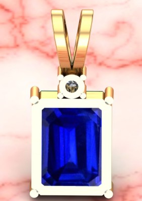 APSLOOSE 8.25 Ratti 7.00 Crt Blue Sapphire Pendant/Locket Nilam Neelam Stone Gold-plated Sapphire Brass Pendant