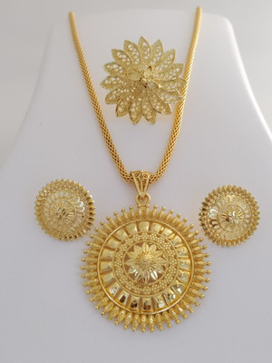 Niva Fashion Brass Gold-plated Gold Jewellery Set(Pack of 1)