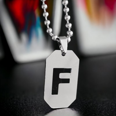 M Men Style Initial F Letter Necklace Personalized Letter Charm Pendant Jewelry Gift Sterling Silver Stainless Steel Pendant
