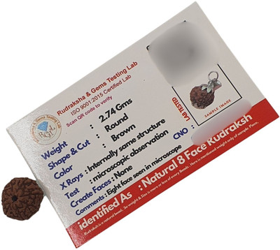 LOTUS Store 8 Mukhi/Faced Rudraksha Pendant indonesian Originated Rudraksh For Unisex Beads Wood Locket Set