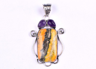 AAR Jewels Handcrafted Pendant Necklace Rhodium Agate Metal Locket