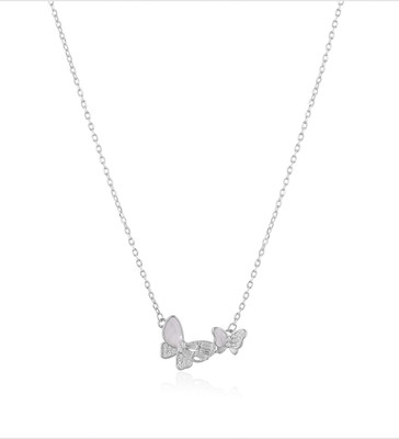 SILphony Silver Butterfly Pendant Silver Cubic Zirconia Silver Pendant