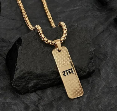 HEM RUPA ram name locket and chain Gold-plated Metal Pendant Set
