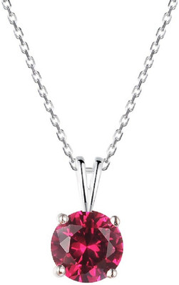 Gemzonite Natural Ruby Pendant A+ Quality Gemstone For Men & Women Silver Ruby Stone