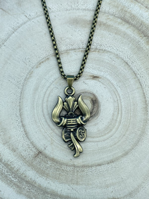 Maaword HEENA Trishul with Damru Pendant Necklace | Shiv Ji Locket with Stylish Chain Alloy Pendant Set