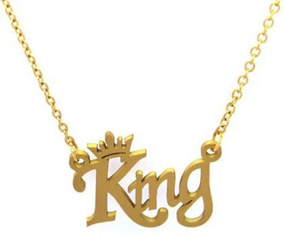 Armoise Gold-Plated King Pendant Chain Gold-plated, Platinum Cubic Zirconia Stainless Steel, Brass Pendant