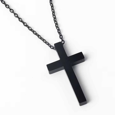 M Men Style Religious Lord Jesus Christ Cross Pendant Necklace Stainless Steel Pendant