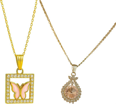 HEM RUPA Exquisite Locket and Chain Designs for Men, Boys, Women and Girls Gold-plated Metal, Metal Locket Set