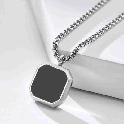 REVERSEA Stylish Men Locket Black Silver Silver, Stainless Steel Locket