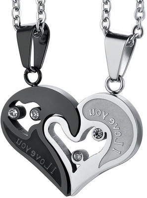m a enterprises C 848_RR JSE-sand-blk dil Titanium Stone Pendant Set
