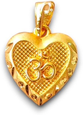 privyani OM PENDANT HEART-SHAPED DESIGNER WITH MICRO GOLD PLATED Gold-plated Brass Pendant