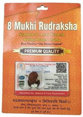 Sarvaksh 8 Mukhi Rudraksha with Silver Capping | Lab Tested & X-ray Certified Wood Pendant
