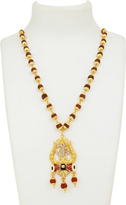 Charms Om Inspired Panch Mukhi Rudraksha Gold-plated Alloy Locket Set