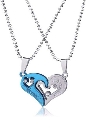 m a enterprises C 446_new_JSE-BLUE DIL_446 Silver Stone Pendant Set