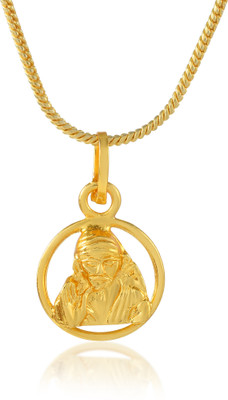 Admier gold plated God Shree Sai Baba/Satya Sai Baba Pendant For Good Wealth & Health Gold-plated Brass Pendant