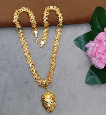 OFBOSMI 1 gram Pendant set With chain “20” Inches for man and boy New design new year Gold-plated Plated Copper Chain Set