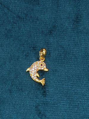Gorkhastyle dolphin ad Gold-plated Zircon Brass Locket