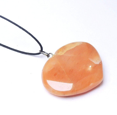 Riingzinee Red Carnelian Heart Shape Pendant Natural Crystal