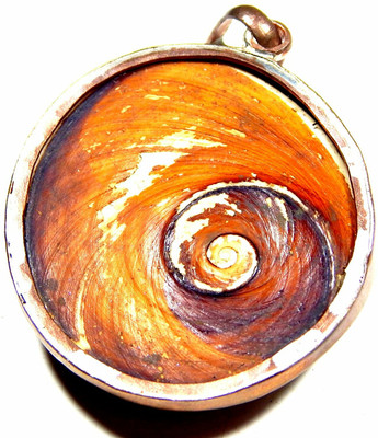 Urancia Big Size Gomti Chakra Gomti Shila Locket in Pure Copper 1pcs Stone